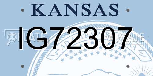 IG72307 Kansas License Plate