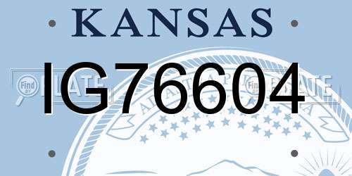 IG76604 Kansas License Plate