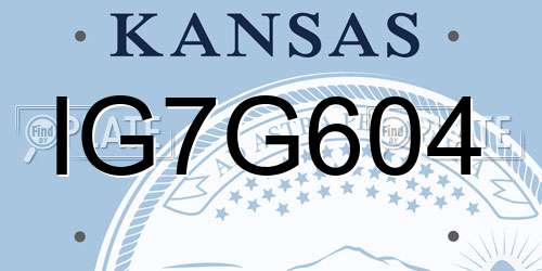 IG7G604 Kansas License Plate