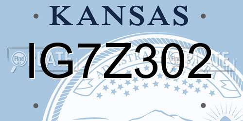 IG7Z302 Kansas License Plate
