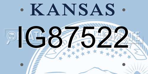 IG87522 Kansas License Plate