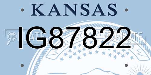 IG87822 Kansas License Plate