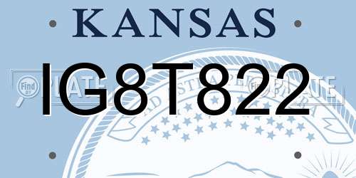 IG8T822 Kansas License Plate