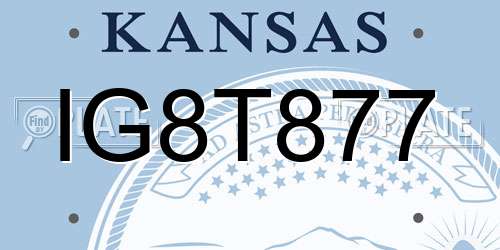 IG8T877 Kansas License Plate