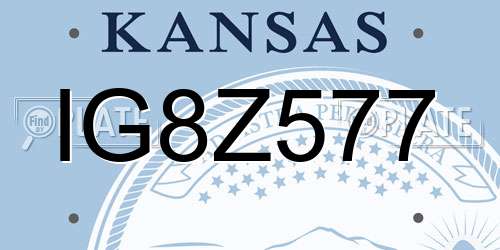 IG8Z577 Kansas License Plate