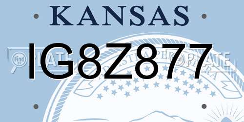 IG8Z877 Kansas License Plate