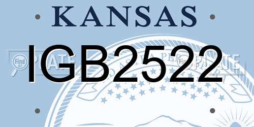 IGB2522 Kansas License Plate