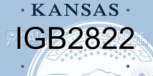 IGB2822 Kansas License Plate