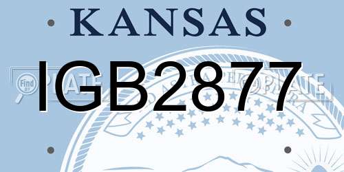 IGB2877 Kansas License Plate