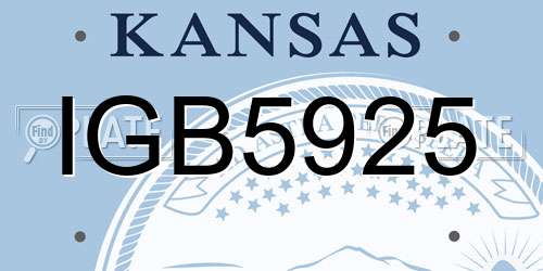 IGB5925 Kansas License Plate