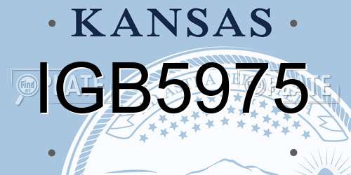 IGB5975 Kansas License Plate
