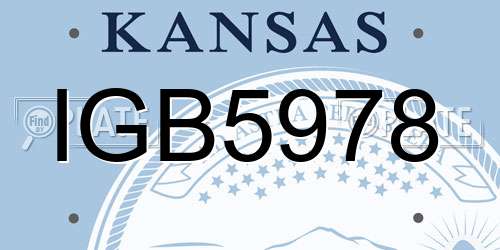IGB5978 Kansas License Plate