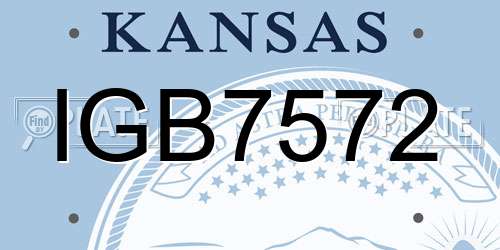 IGB7572 Kansas License Plate