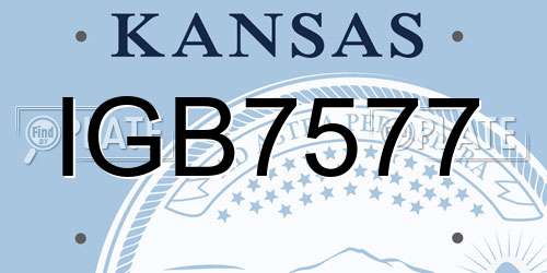 IGB7577 Kansas License Plate