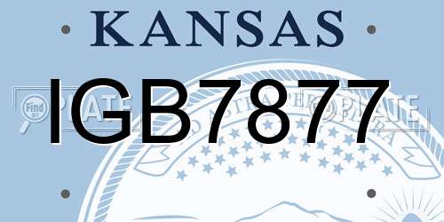 IGB7877 Kansas License Plate