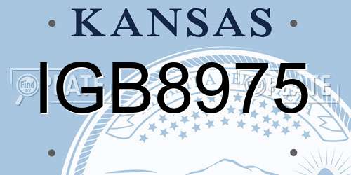 IGB8975 Kansas License Plate
