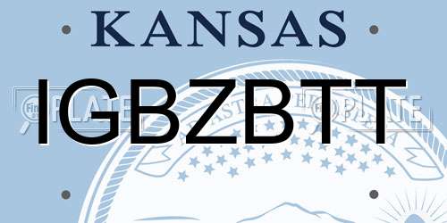 IGBZBTT Kansas License Plate