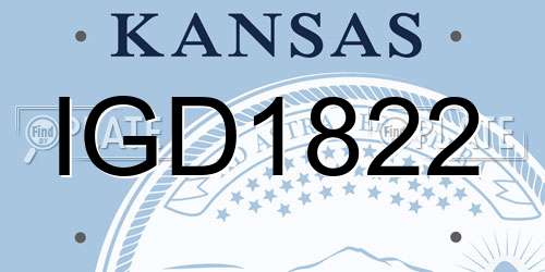 IGD1822 Kansas License Plate