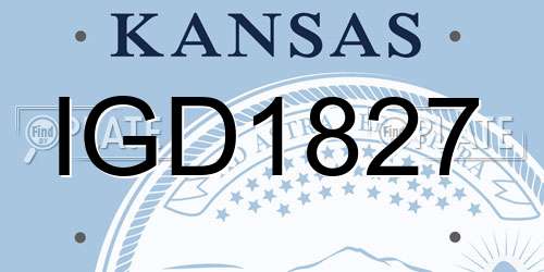 IGD1827 Kansas License Plate