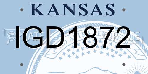 IGD1872 Kansas License Plate