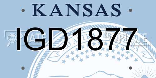IGD1877 Kansas License Plate