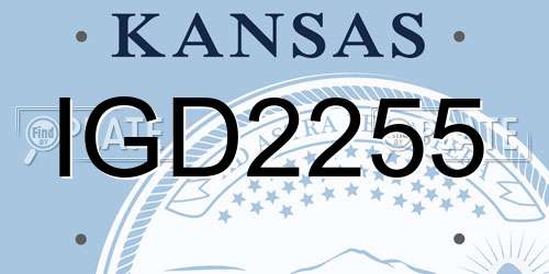 IGD2255 Kansas License Plate