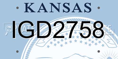 IGD2758 Kansas License Plate