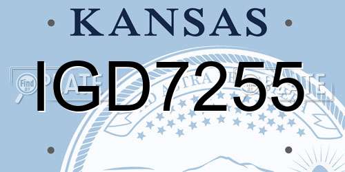 IGD7255 Kansas License Plate