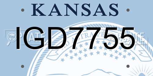 IGD7755 Kansas License Plate