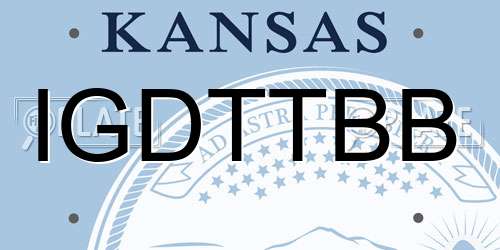 IGDTTBB Kansas License Plate