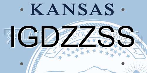 IGDZZSS Kansas License Plate