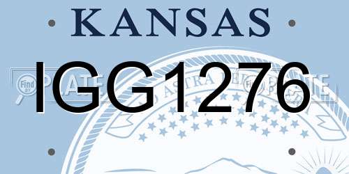 IGG1276 Kansas License Plate