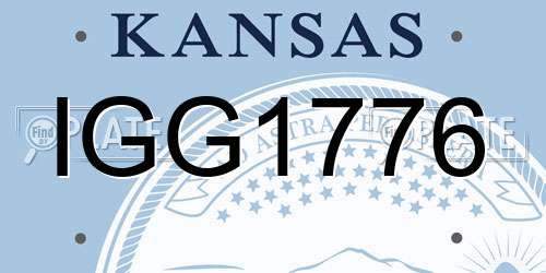 IGG1776 Kansas License Plate
