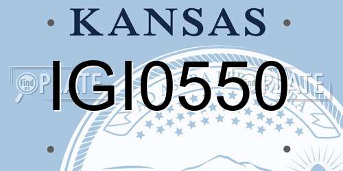 IGI0550 Kansas License Plate