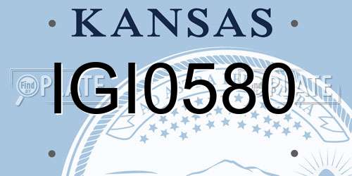 IGI0580 Kansas License Plate
