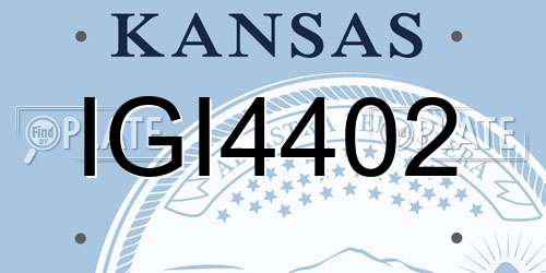 IGI4402 Kansas License Plate