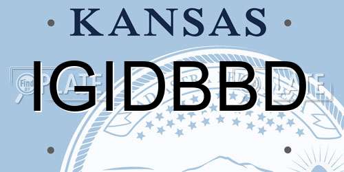 IGIDBBD Kansas License Plate