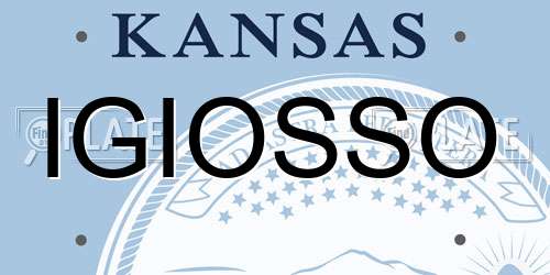 IGIOSSO Kansas License Plate