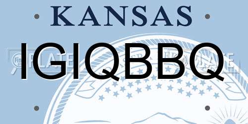 IGIQBBQ Kansas License Plate