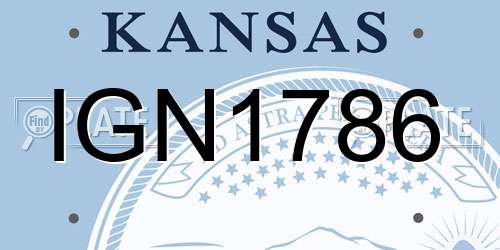 IGN1786 Kansas License Plate