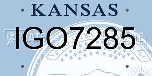 IGO7285 Kansas License Plate