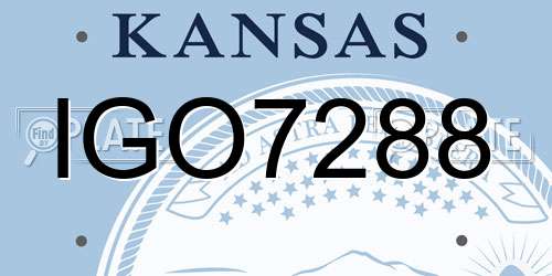 IGO7288 Kansas License Plate