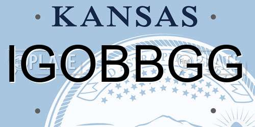 IGOBBGG Kansas License Plate