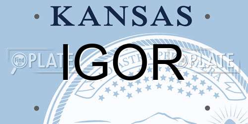 IGOR Kansas License Plate