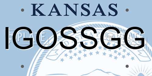 IGOSSGG Kansas License Plate