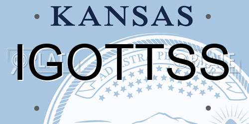 IGOTTSS Kansas License Plate