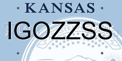 IGOZZSS Kansas License Plate