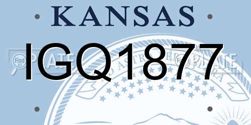 IGQ1877 Kansas License Plate
