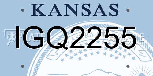 IGQ2255 Kansas License Plate