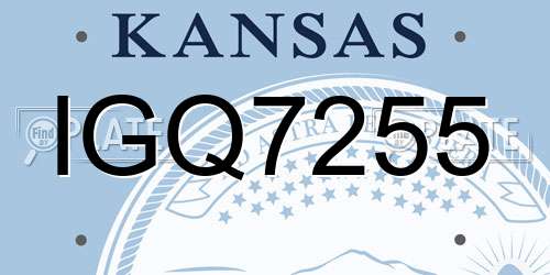 IGQ7255 Kansas License Plate